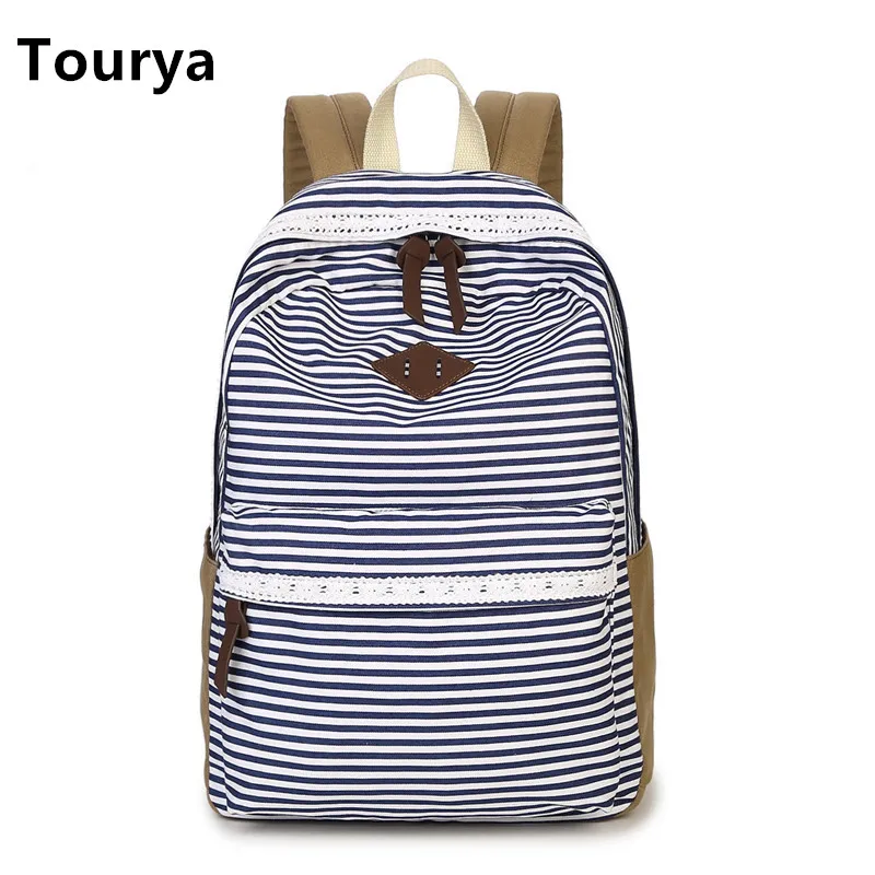 Tourya Casual Canvas Women Backpack Shoulder School Bags Bookbag for Teenagers Girls Laptop Bag Travel Bagpack Mochila Feminina bookbags-for-girls
