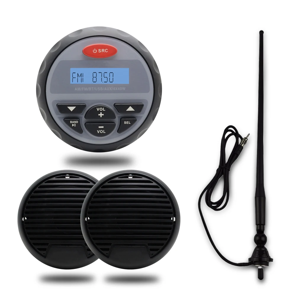 Морской Водонепроницаемый Bluetooth стерео MP3/USB плеер радио FM AM + 3 дюйма 2 Way морской