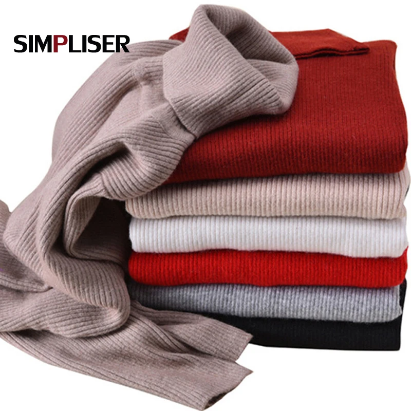 

Knitted Pullovers Women 2018 Winter Turtleneck Sweaters Wool Thicken Warm Pullover Feminino White Pink Black Red Knitting Tops