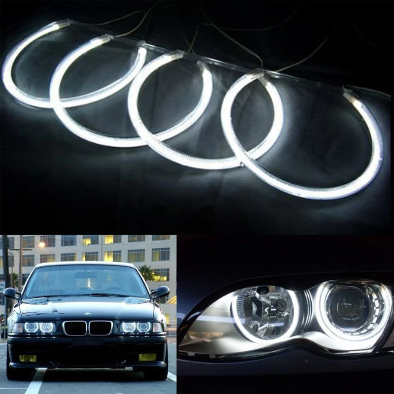 

Inlink 2X 131mm and 2 X 146mm Attractive Angel Eye Halo Ring Light Lamp Waterproof Model White for BMW E38 E46/E60 Non projector