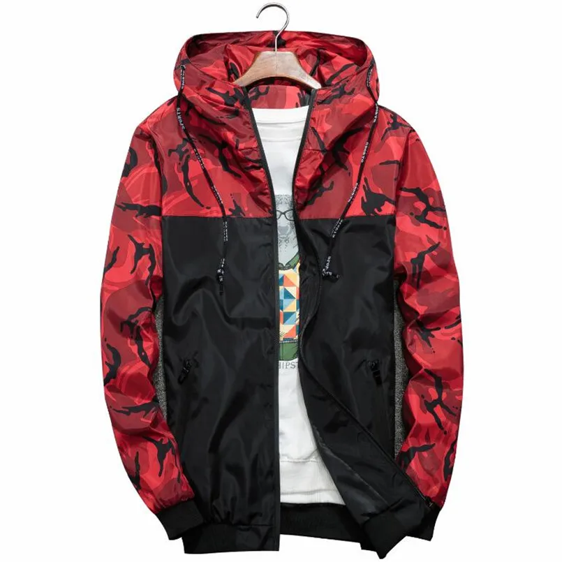 Новая камуфляжная куртка Мужская Плюс Размер ветровка с капюшоном куртки