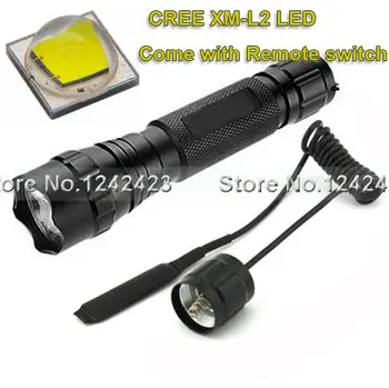 

XM-L2 LED Super Bright Flashlight Hunting Flashlight with Remote Pressure Switch 1 Mode