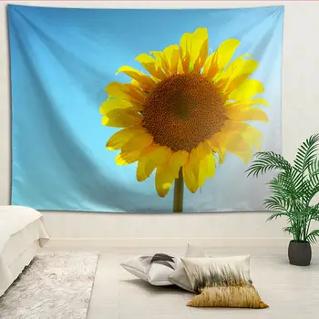 

Sunflower wall decor tapestry layout room painting background wall decoration bedcloth tapestries custom logo