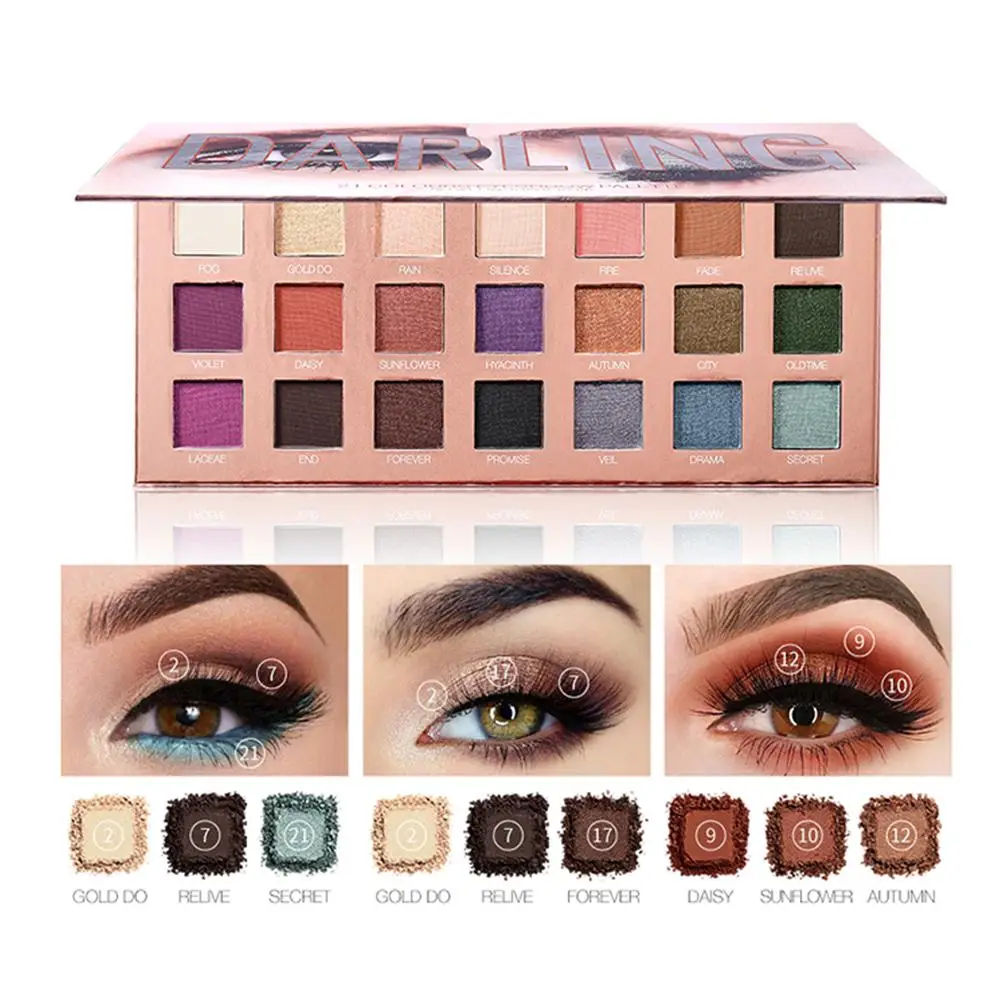 

For O.TWO.O 21 Color Eyeshadow Palette Matte Pearlescent Glittering Shimmering Eye Shadow
