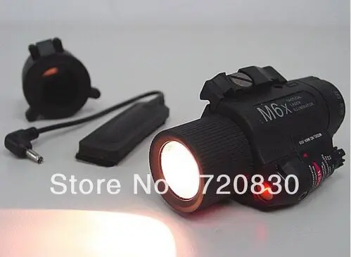 M6X Xenon тактический фонарь и красный лазер с ИК-фильтром черный - Цвет: Черный