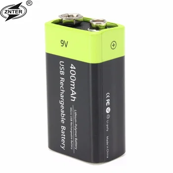 

2PCS1pce ZNTER S19 9V 400mAh USB Rechargeable 9V Lipo Battery For RC Camera Drone Accessories