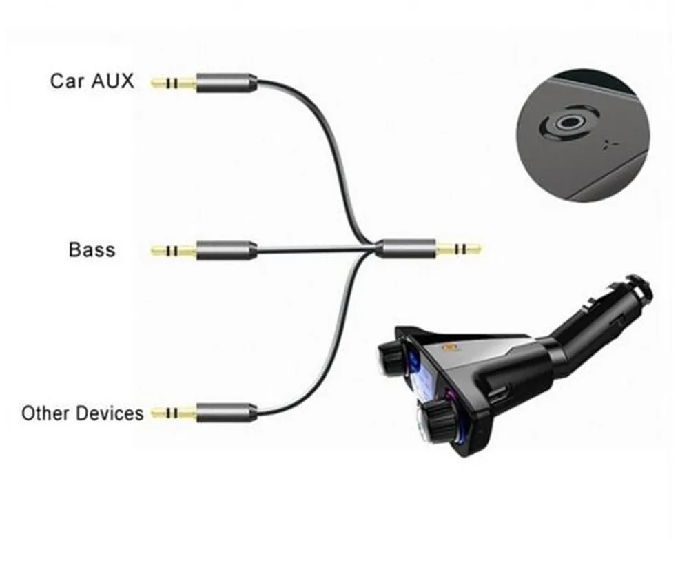 Fm-передатчик Aux модулятор Bluetooth Handsfree автомобильный комплект автомобильный аудио mp3-плеер с Умной зарядкой двойной USB Автомобильное зарядное устройство