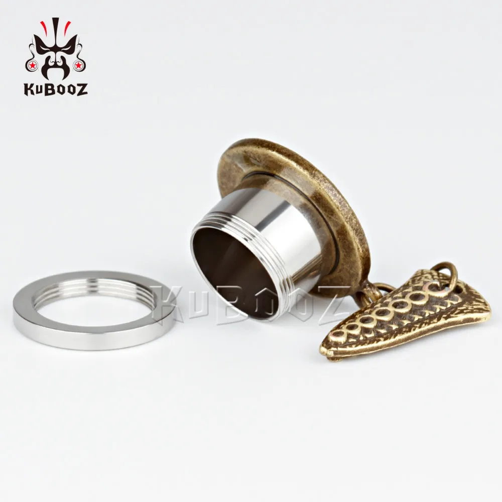 NEW arrival hot fashion stainless steel Bronze vintage pendant ear plugs body jewelry tunnels pair selling 2pcs/lot