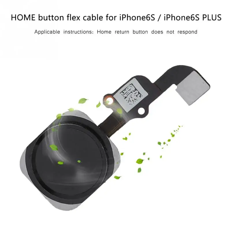 Замена кнопки домой сенсорный ID сенсор ключ гибкий кабель для iPhone6S/6 S Plus - Цвет: Черный