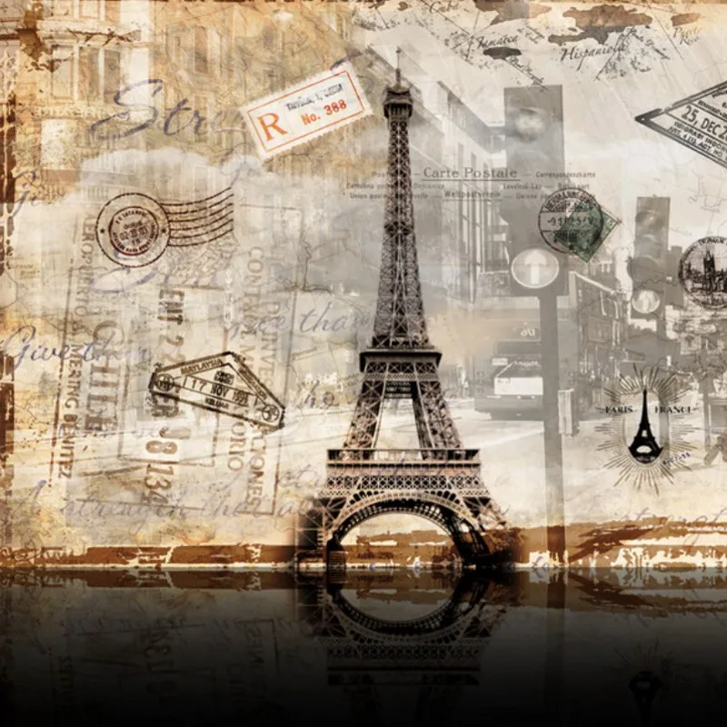 

Free shipping custom 3d wallpaper murals England Style Nostalgic retro London Street View Bar background wall murals