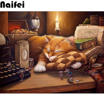 

5D DIY Full Square/round Diamond Painting cartoon mouse"sleeping cat"3D Embroidery Cross Stitch Mosaic Painting Home Decor Gift