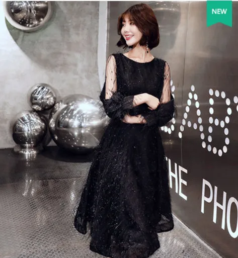 black Robe Cocktail New Pink Cocktail Dress Tea Length 3/4 Sleeve Tassel Formal Prom Party Gown Simple Robe De Cocktail Courte - Цвет: black