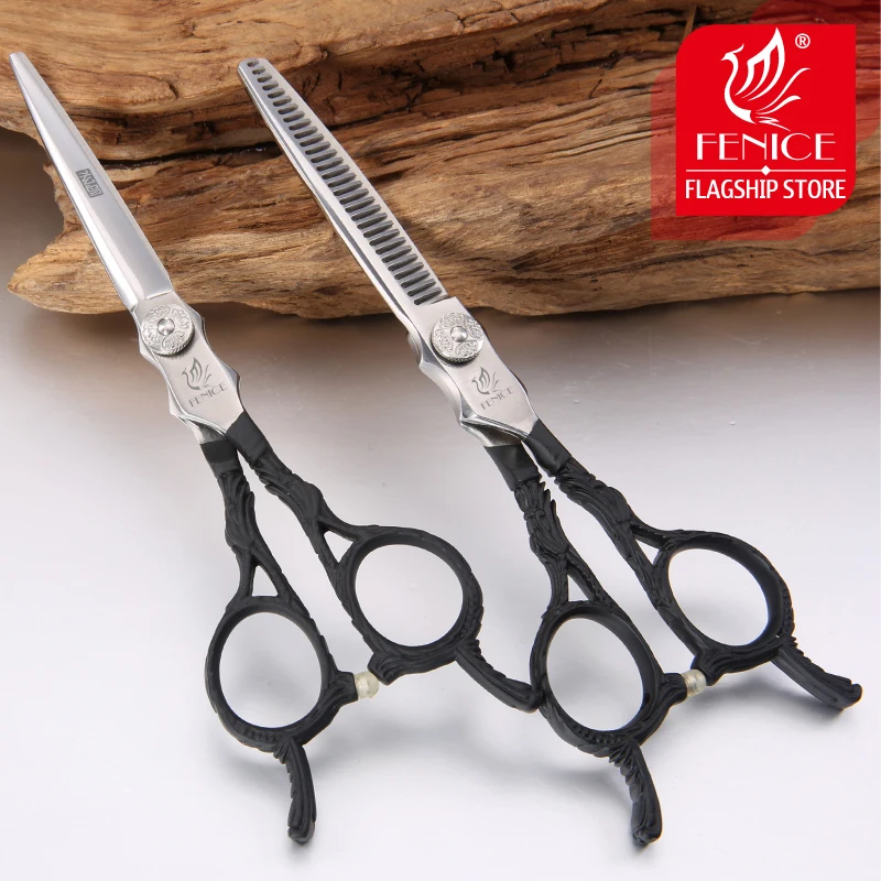 

Fenice Professional Hair Scissors Hair Cutting Thinning Shears Salon Tools Barber Scissors Set Black Handle kappersschaar