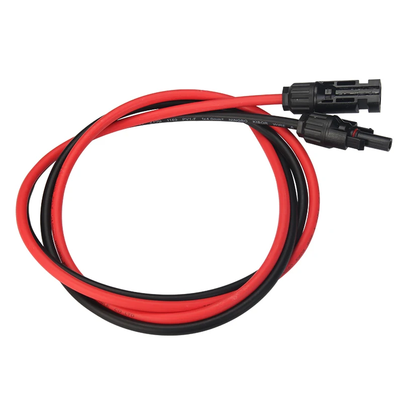 

1 Pair Solar Extension Cable Copper Wire with MC4 Connector Black Red 6mm2/4mm2/2.5 mm2 10/12/14 AWG Solar PV Cable
