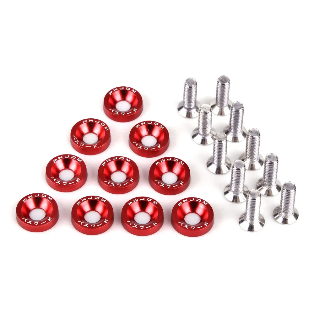 10Pcs M6X20 Car Modified Hex Fasteners Fender Washer JDM Bumper Engine Concave Screws For Honda RS-QRF002 car accessories auto fasteners car screws motorcycle screws