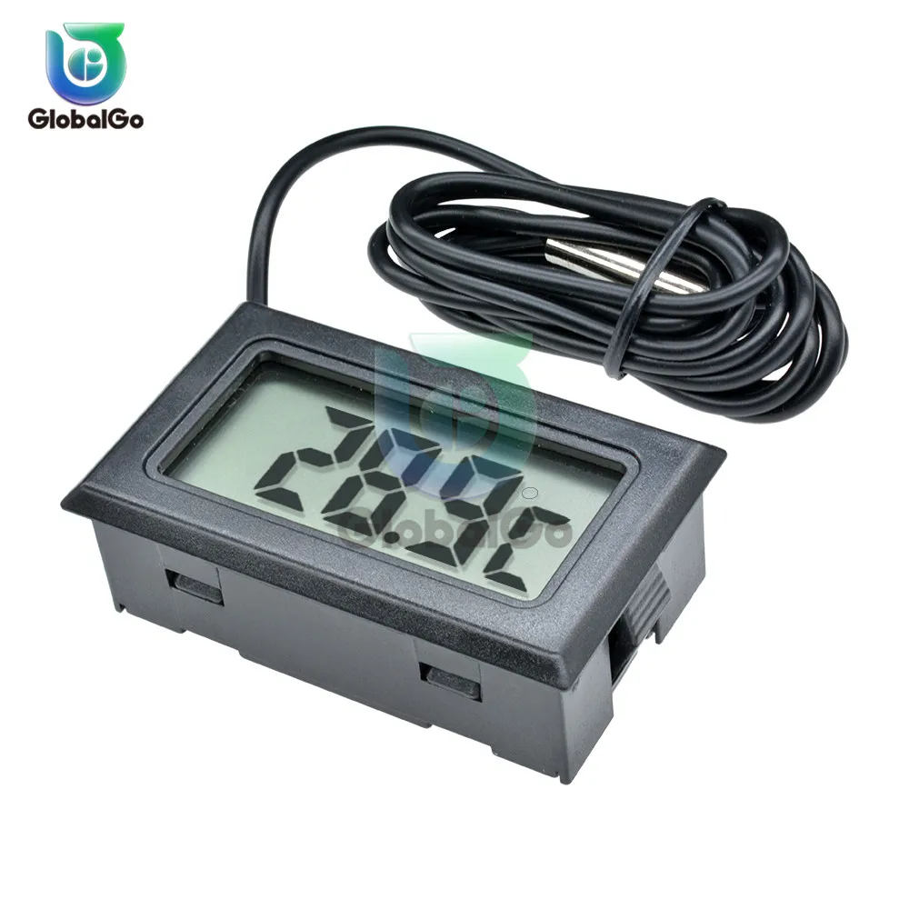 ЖК-цифровой термометр термограф Температурный датчик термометр для холодильника-50~ 110 градусов холодильник электронный термометр - Цвет: Черный