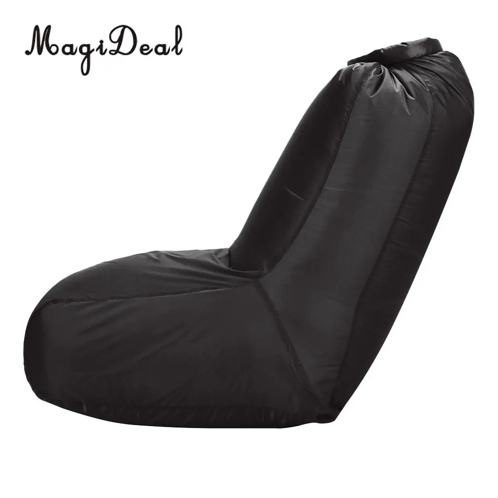 MagiDeal Inflating Beach Camping Lounger Back Pillow Chair Air Bed Lazy Sofa Black
