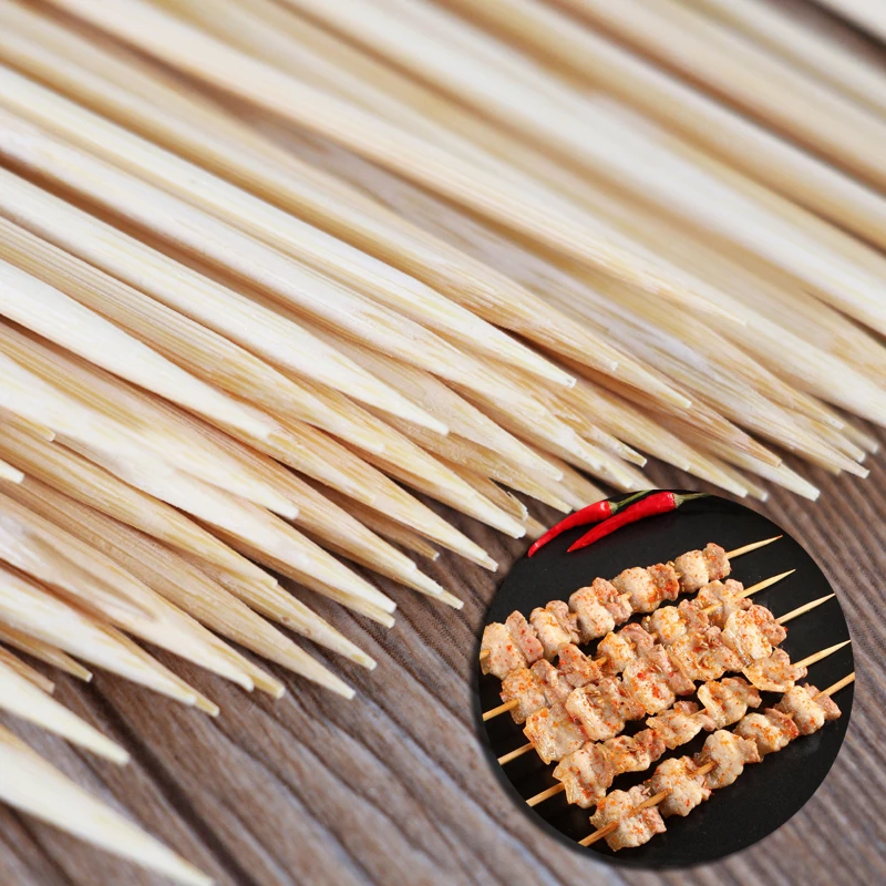 500pcs/pack 30cm x 3mm Bamboo Skewers Grill Wood Sticks Outdoor Barbecue Meat Food Fruit BBQ Party Skewer Barbecue Utensil Tool