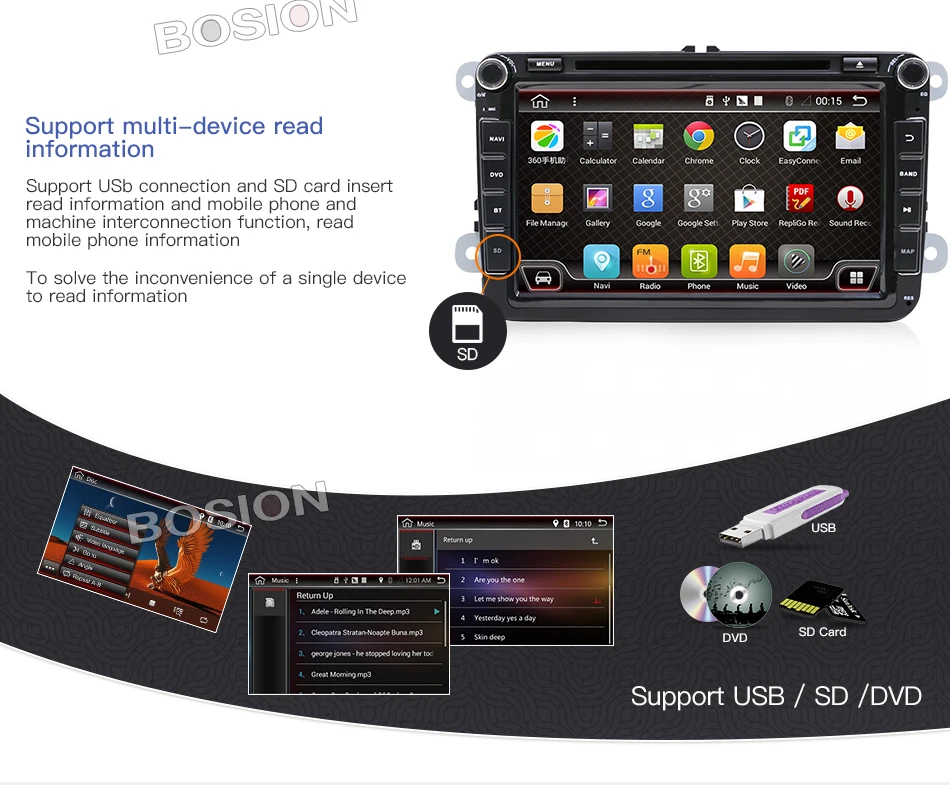 Discount Android 7.1 8" 2 din Car DVD GPS 3G/4G radio stereo player SWC for Volkswagen VW golf 6 touran passat B7 sharan Touran polo seat 10