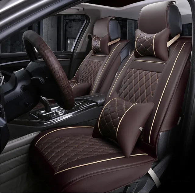 Decorative Car Seat Covers Leather Cushion Cover Automobile Interior Accessories Protection Styling Universal Black