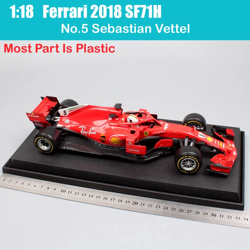 Дети 1:18 Большие весы BBurago Racing SF71H драйвер № 5 Kimi Iceman № 5 Себастиан веттел литье под давлением модели автомобилей игрушка