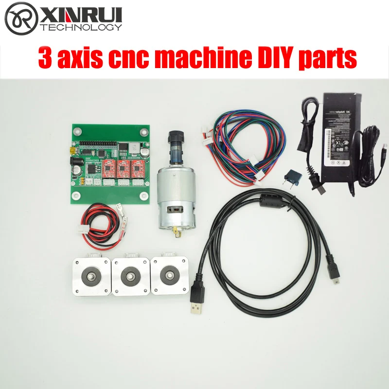 

Diy 3-axis cnc machine parts,laser engraver control board,GRBL control board+3 pieces step motor+spindle+24v power supply
