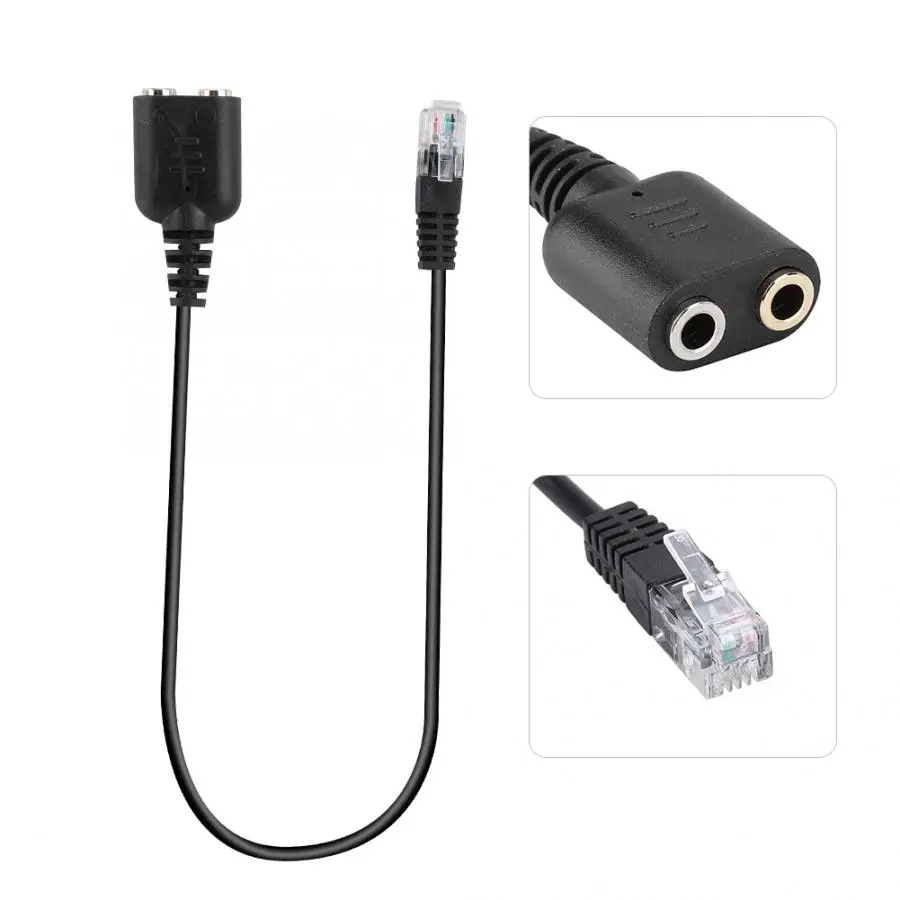 

New Dual 3.5mm Jack to RJ9/RJ10 Phone Headset Cable for Cisco Office Adapter Connector Cable Headphone Cable