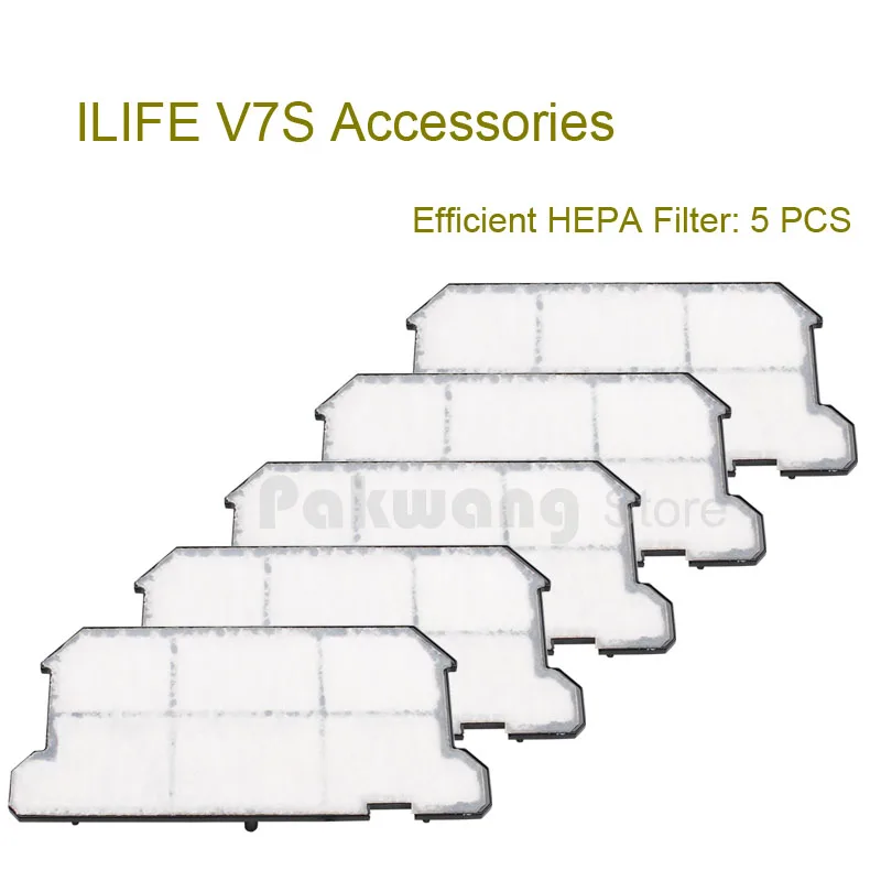 Original ILIFE V7S Efficient HEPA Filter 5 pcs of Robot Vacuum Cleaner accessories