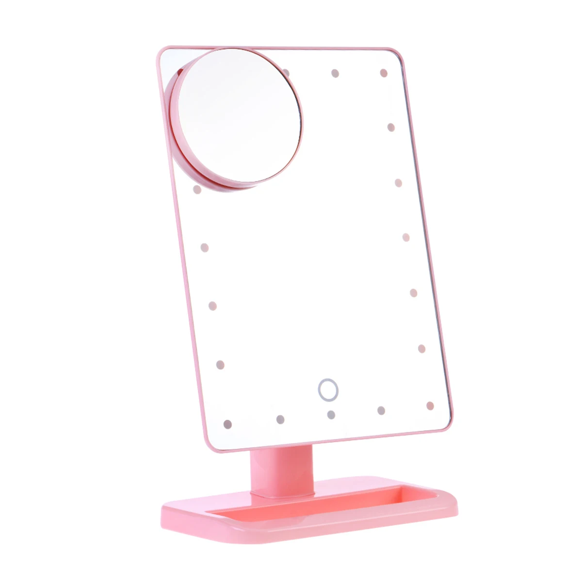 

ETEREAUTY Rectangular 20 LED Lighted Vanity Mirror Touch Screen Battery Powered Makeup Mirrors With Magnify Makeup Mirrors