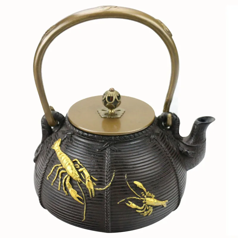 

1.4 L Chinese Tea Pot Handmade Iron Water Kettle Teapot for Oolong Green Tea Hand Engraving Pattern Metal Casting Teapot Kettle