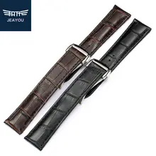 JEAYOU Высокое Качество Кожаный Ремешок Для Часов Только Для Омега-De Ville/Aqua Terra/Speedmaster Мужские 19/20 мм