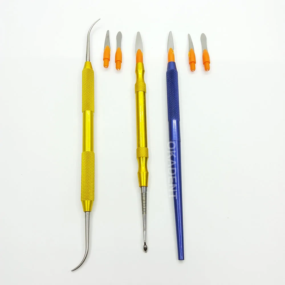 Buy 3pcs Dental Lab Aluminum rod Wax Carving Tools Set
