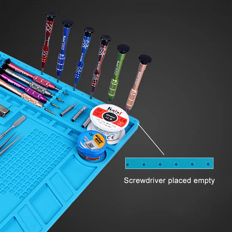 UANME 32x48cm Heat Insulation Silicone Pad Desk Mat Maintenance Platform for BGA Soldering Repair Station with Magnetic Section UANME 32x48cm Heat Insulation Silicone Pad Desk Mat Maintenance Platform for BGA Soldering Repair Station with Magnetic Section