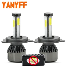YAMYFF Canbus Auto Faro H4 HA CONDOTTO LA Lampadina D1S D2S D3S D4S HA CONDOTTO LA Lampada 6000 K Lampadina Auto Della Nebbia Luci 4 lato 8000LM Automobili 12 V
