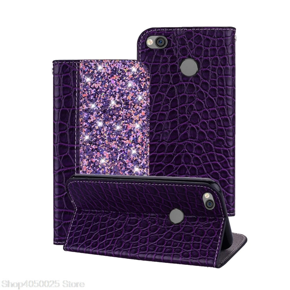 

Magnetic Flip Case for Xiaomi Redmi 4X 4 X Redmi4X Glitter Bling Dermatoglyph Phone Leather Cover for Xiaomi Redmi X4 Red mi 4X