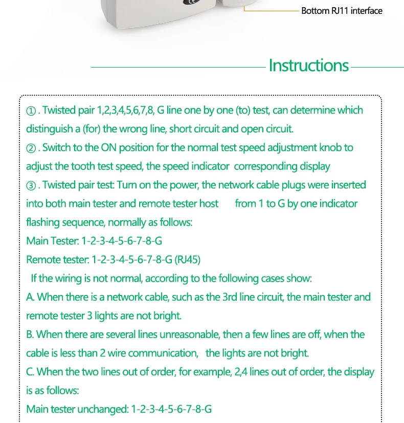 KELUSHI NSHL468 RJ11 RJ45 сетевой Кабельный тестер телефонных линий многофункциональный с высоким качеством