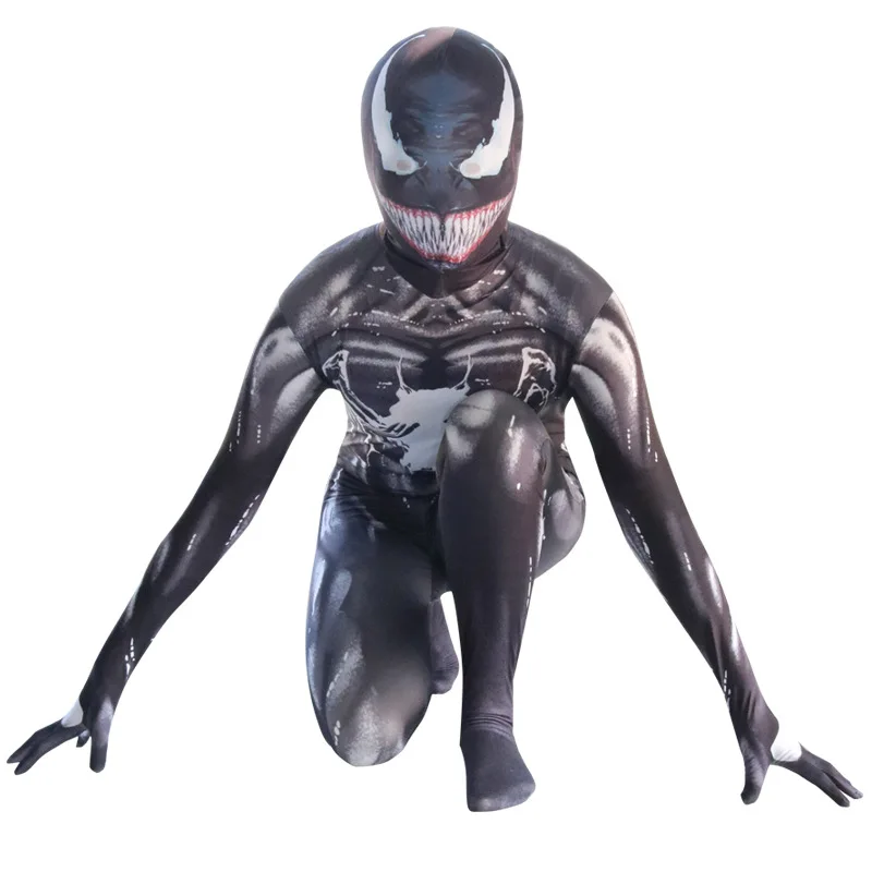 Высококачественный Карнавальный костюм для мальчиков, костюм супергероя из фильма, костюм Venom для взрослых и детей, Детский костюм на Хэллоуин для мальчиков - Цвет: Kids