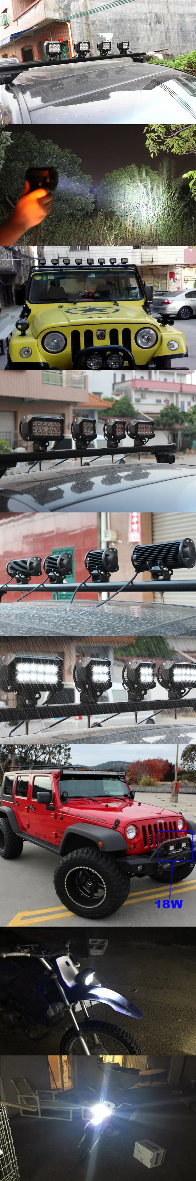 Safego 2 шт. 4 дюйма внедорожный светодиодный светильник 4X4 18 Вт светодиодный рабочий светильник точечная лампа заливающего света 12 В 24 В внедорожный автомобиль грузовик прицеп