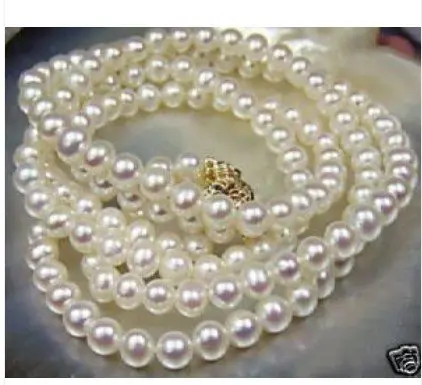 

25" Noblest real FW white pearl long necklace 7-8MM