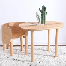 Детские мебельные гарнитуры Детская мебель из массива дерева стол+ 2 стулья детский стул и учебный стол устанавливает минималистский стул в форме слона