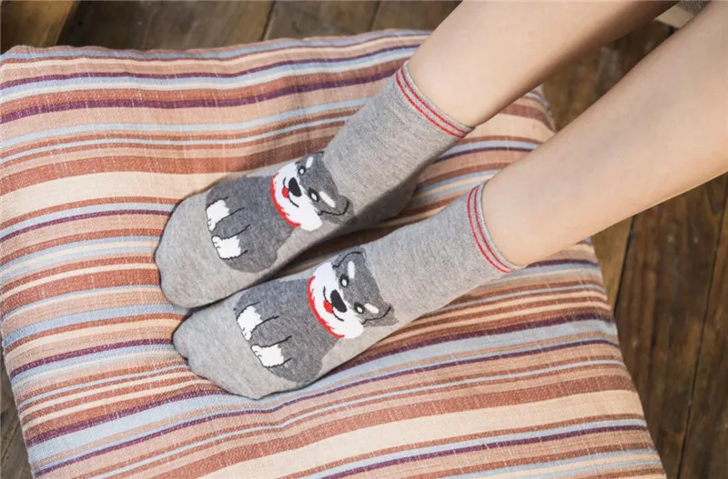 LETSBUY/женские носки с милым животным узором; забавные женские носки в подарок на Рождество; calcetines de mujer; цветные носки для девочек