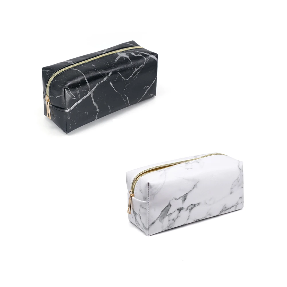 Marble Pencilcase Pencil Bag Cosmetic Bag with Gold Zipper Fashion Handbags for Makeup Storage Change Holder Coin Wallets Pouch tweed zipper makeup bag with wristlet