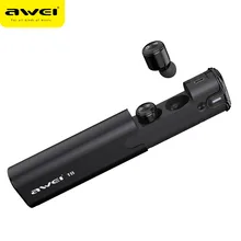 AWEI T8 TWS настоящие Беспроводные наушники с зарядной коробкой, стерео спортивные Водонепроницаемые Мини Bluetooth наушники, беспроводные наушники