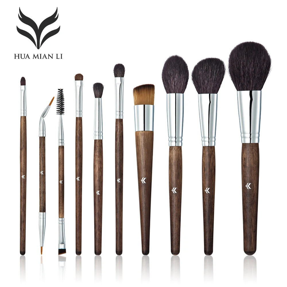 HUAMIANLI 10 Pcs Professional Make up Brush Set Eye Shadow Powder Foundation Eyebrow Lip Makeup Brushe Kit Cosmetic Tool HUAMIANLI 10 Pcs Professional Make up Brush Set Eye Shadow Powder Foundation Eyebrow Lip Makeup Brushe Kit Cosmetic Tool