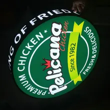 С буквами наружу пользовательская Круглая Панель ультра тонкий световой короб вывеска для рекламы