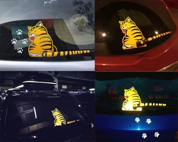 

Cartoon Funny Cat Moving Tail Decals Decor Car Sticker For Nissan Qashqai Rogue Safari Sentra Skyline Crossover Stagea Sunny