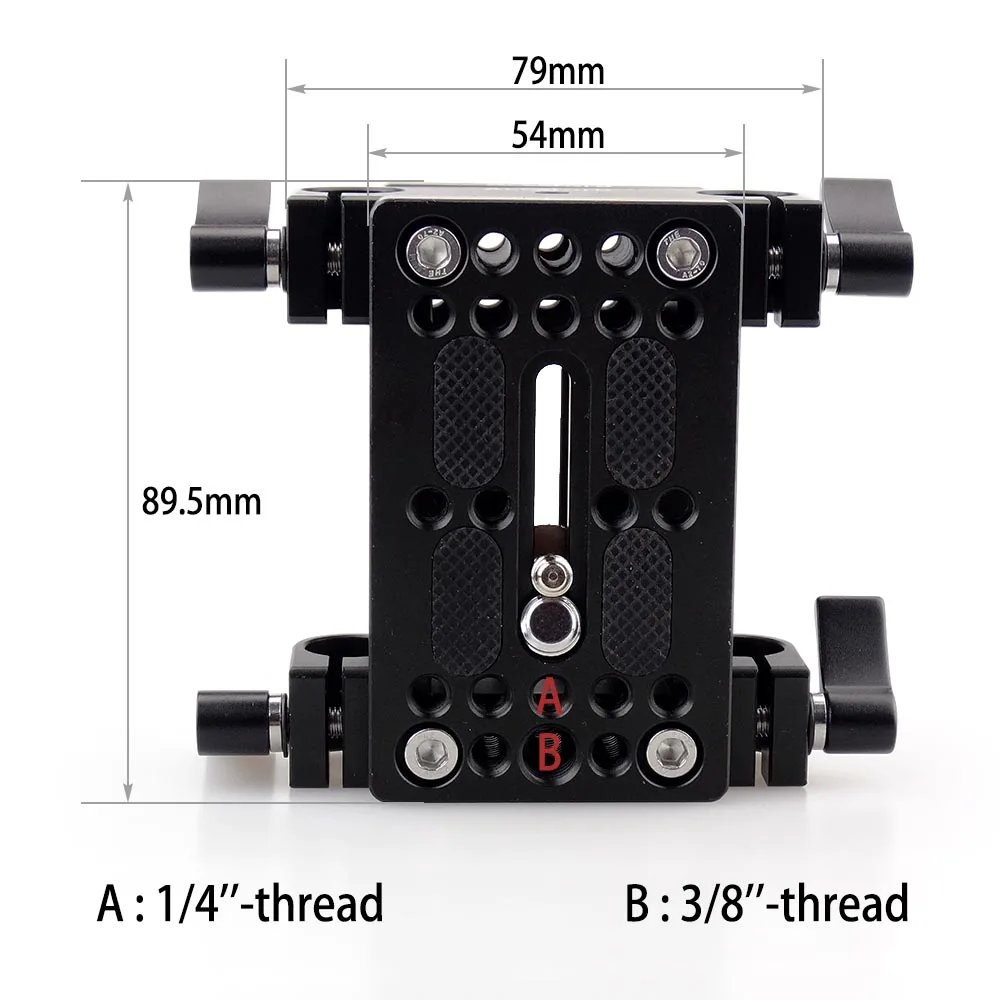 MAGICRIG Camera Mounting Plate Tripod Monopod Mounting Plate with 15mm Rod Clamps Railblock For Rod Support Rail DSLR Camera Rig