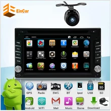 2 Din Android 5.1.1 navegación del coche DVD GPS + WiFi + Bluetooth + Radios + Quad Core CPU pantalla táctil capacitiva + WiFi + PC para coches + Audio