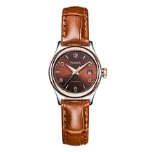 Parnis Royal Seriers Luminous Lady Women Leather Watchband Fashion Automatic Mechanical Watch Wristwatch