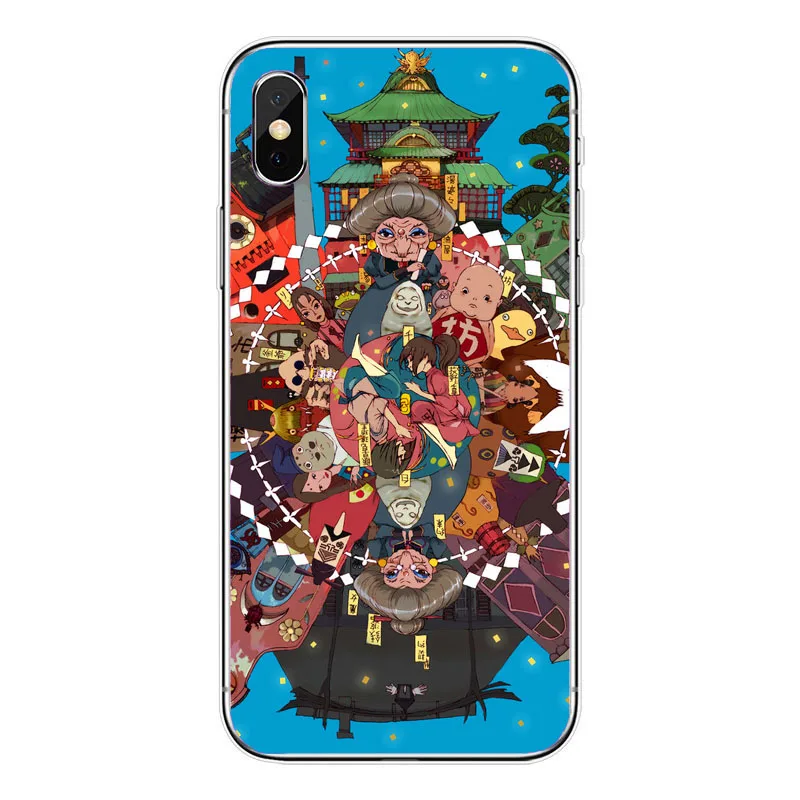 Bonito Totoro Ghibli Miyazaki Anime A Viagem de Chihiro Kaonashi Soft TPU Caso de Telefone Claro Para iPhone 7 8 Plus 6 5 Max 4